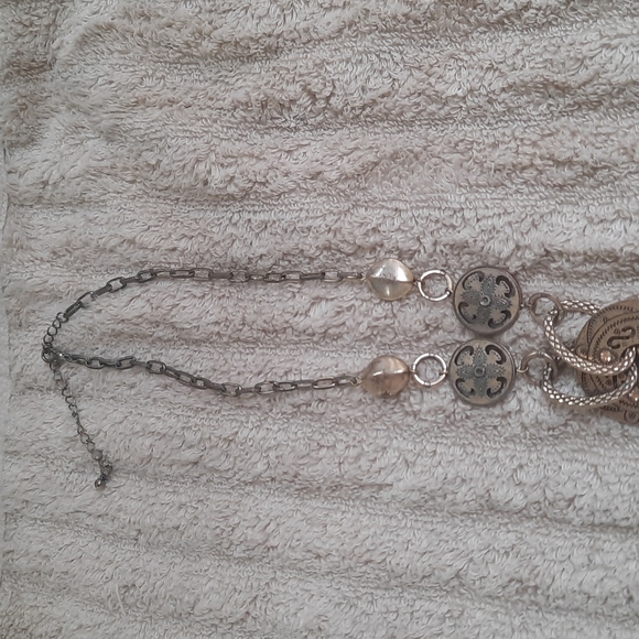 Brasstone bangle necklace and earings - Picture 3 of 4